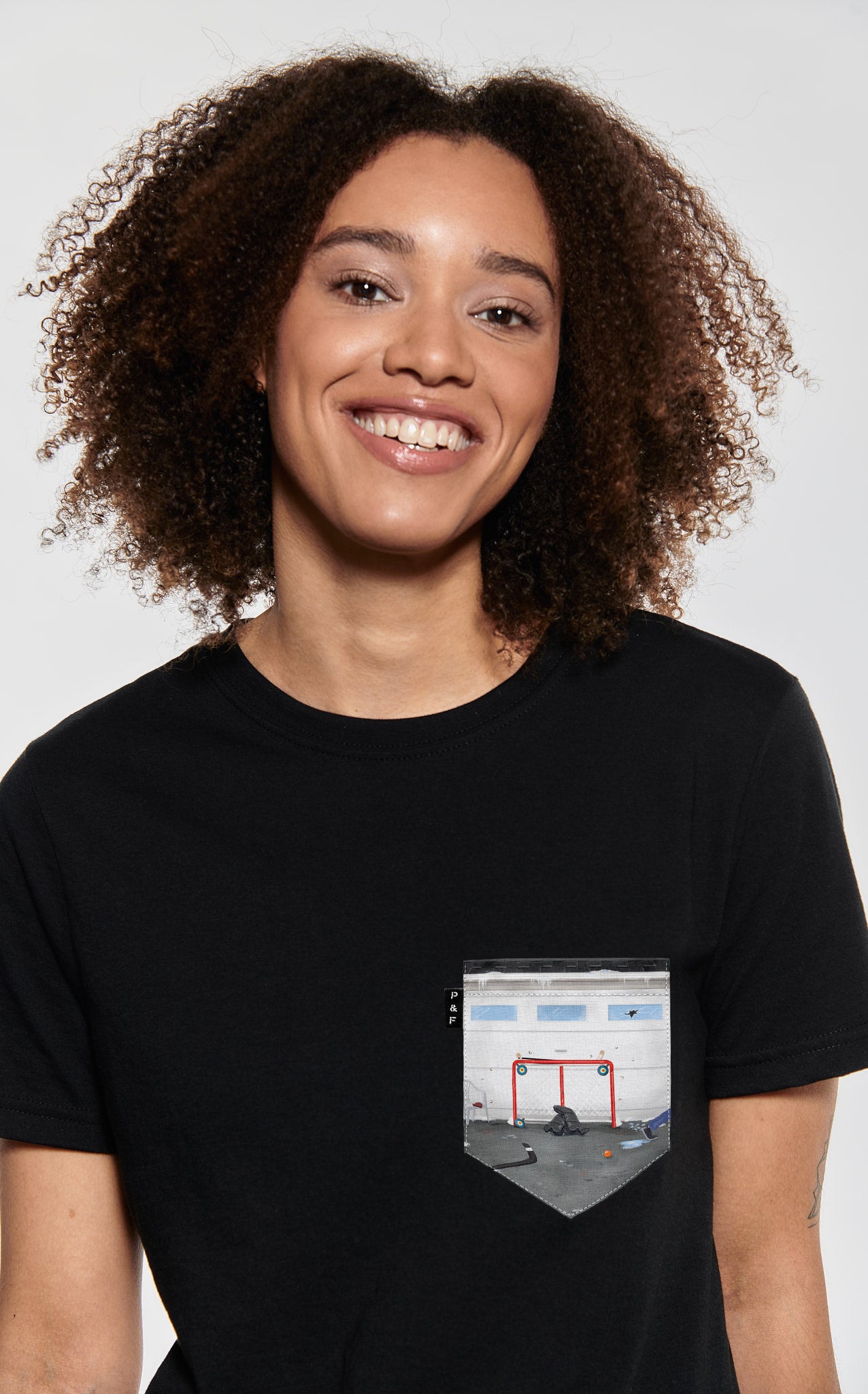 T-shirt coupe Boyfriend à poche Hockey Google