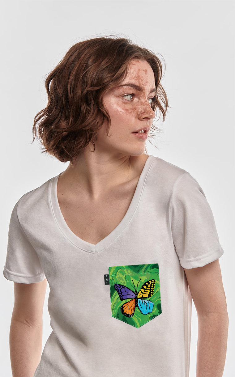 Col en V semi-ajusté à poche pour femme avec poche À chacun sa couleur - Semaine de la déficience intellectuelle ^