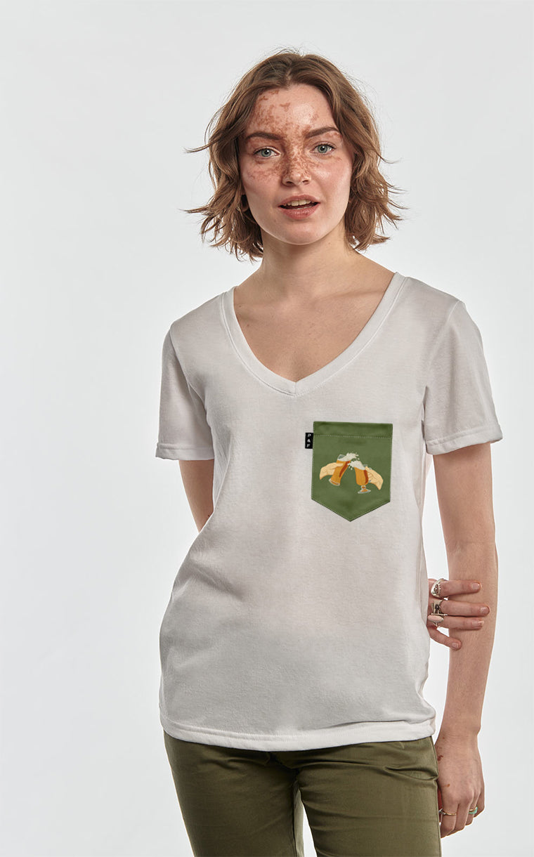 Col en V semi-ajusté à poche Reste une pinte