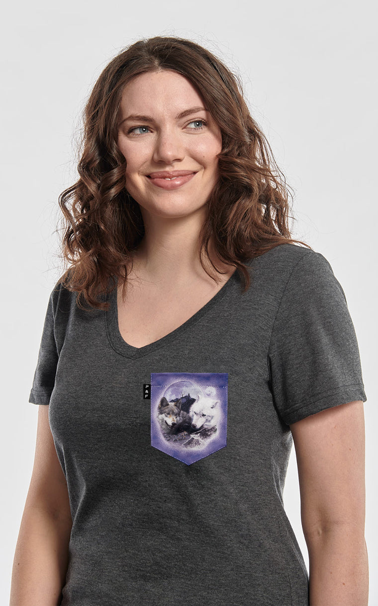 Col en V semi-ajusté à poche Loup-Dacris