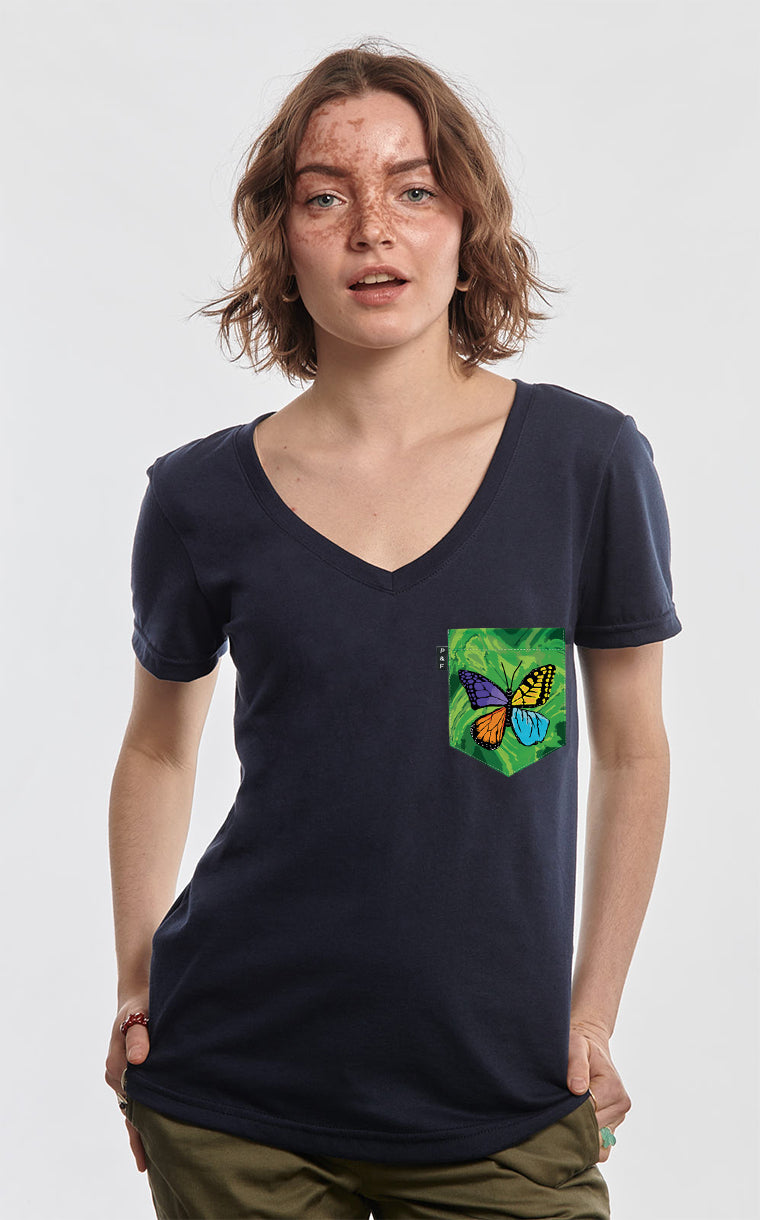 Col en V semi-ajusté à poche À chacun sa couleur - Semaine de la déficience intellectuelle