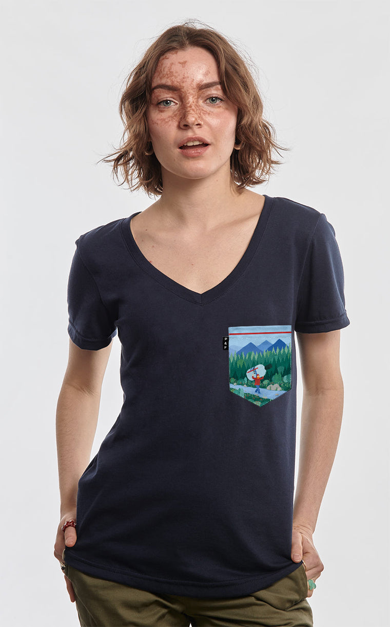 Col en V semi-ajusté à poche pour femme avec poche Portage Dry Gin ^