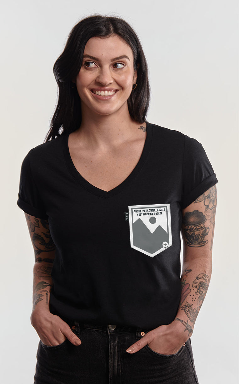 Col en V semi-ajusté à poche pour femme avec poche Porte & Fotos ^