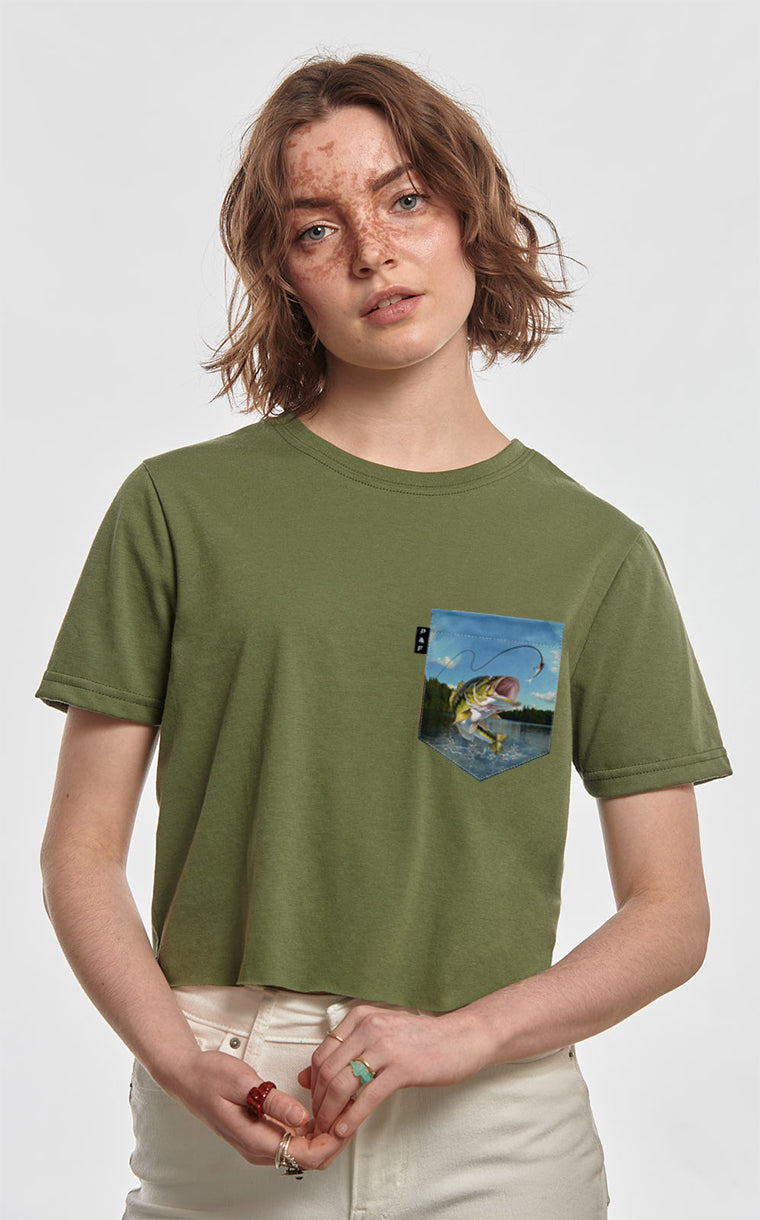 T-shirt « crop top » à poche Canne Nagano