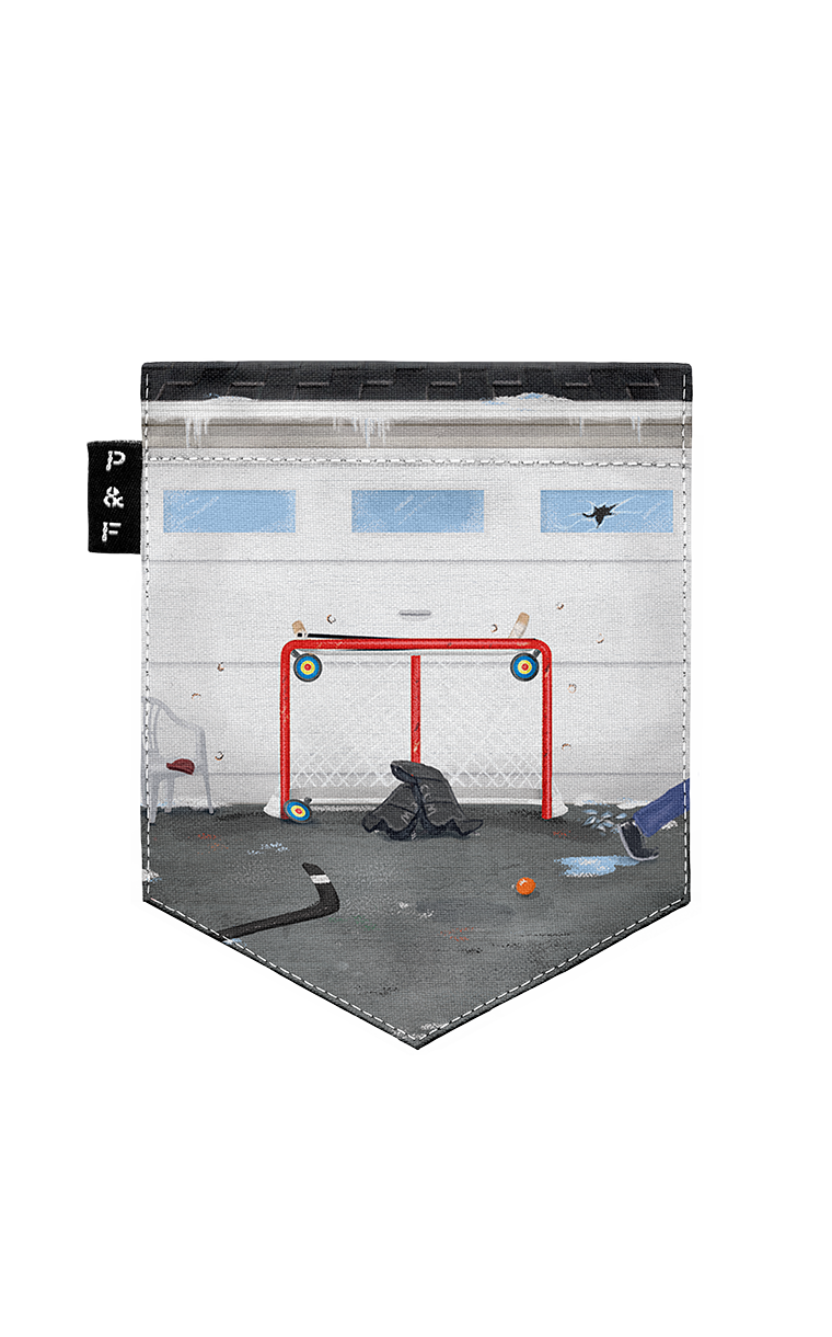 Col en V semi-ajusté à poche Hockey Google