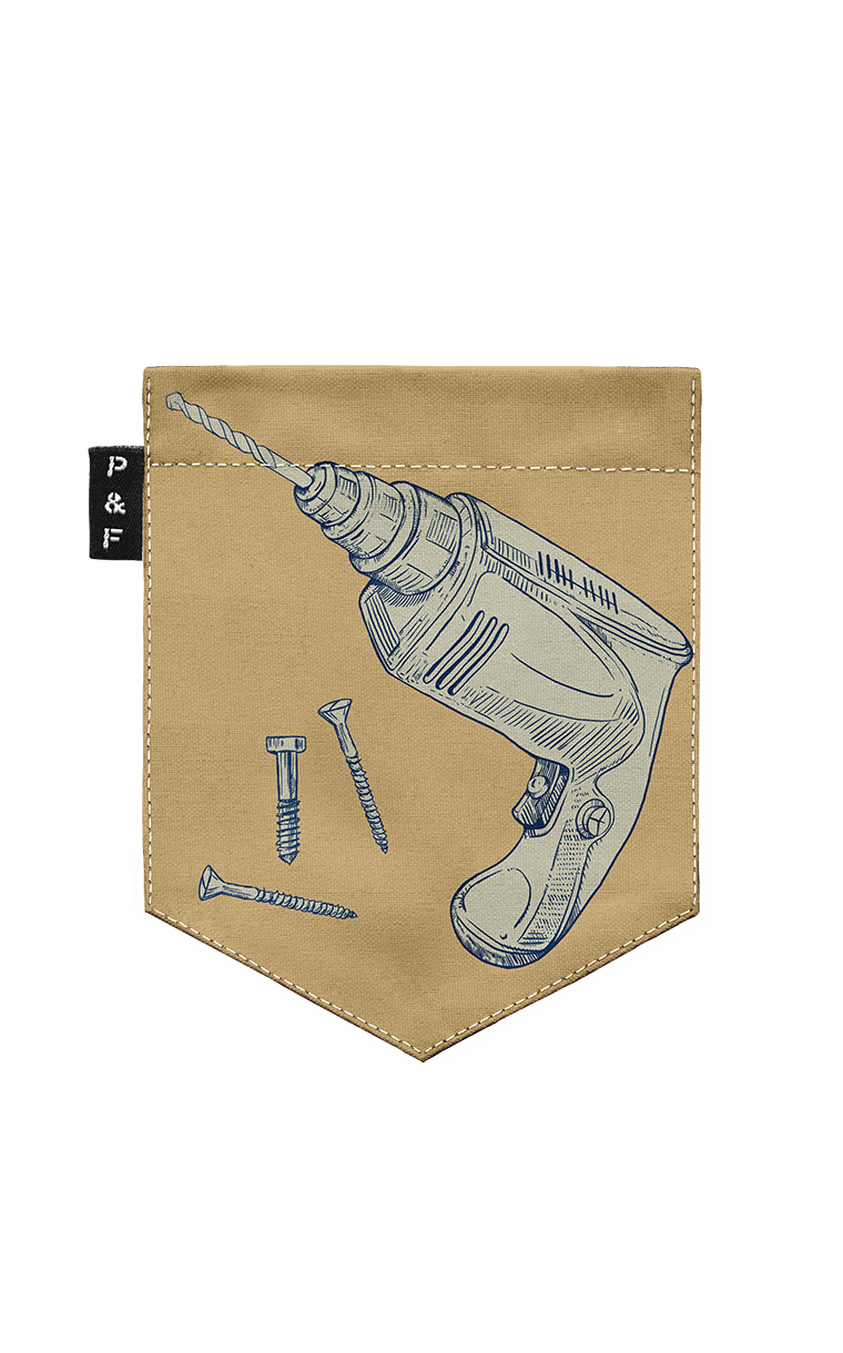 Semi-fitted V-neck with pocket With a drill