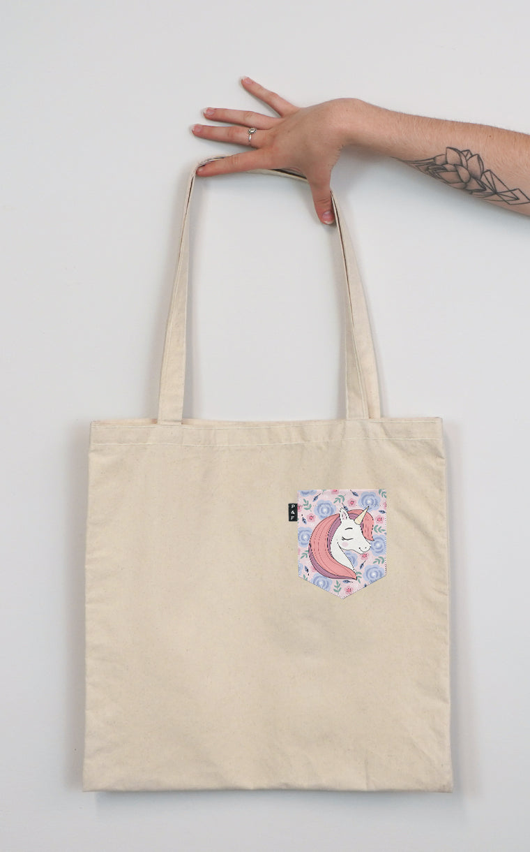 Tote Bag à poche pour accessoire avec poche Licorne Simone ^