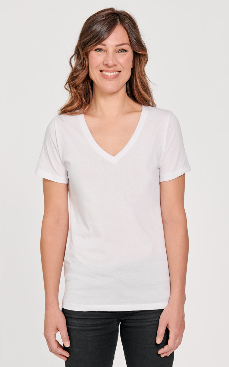 Col en V coupe ajustée avec pas d'poche