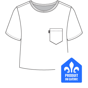 T-shirt « crop top » avec pas d'poche