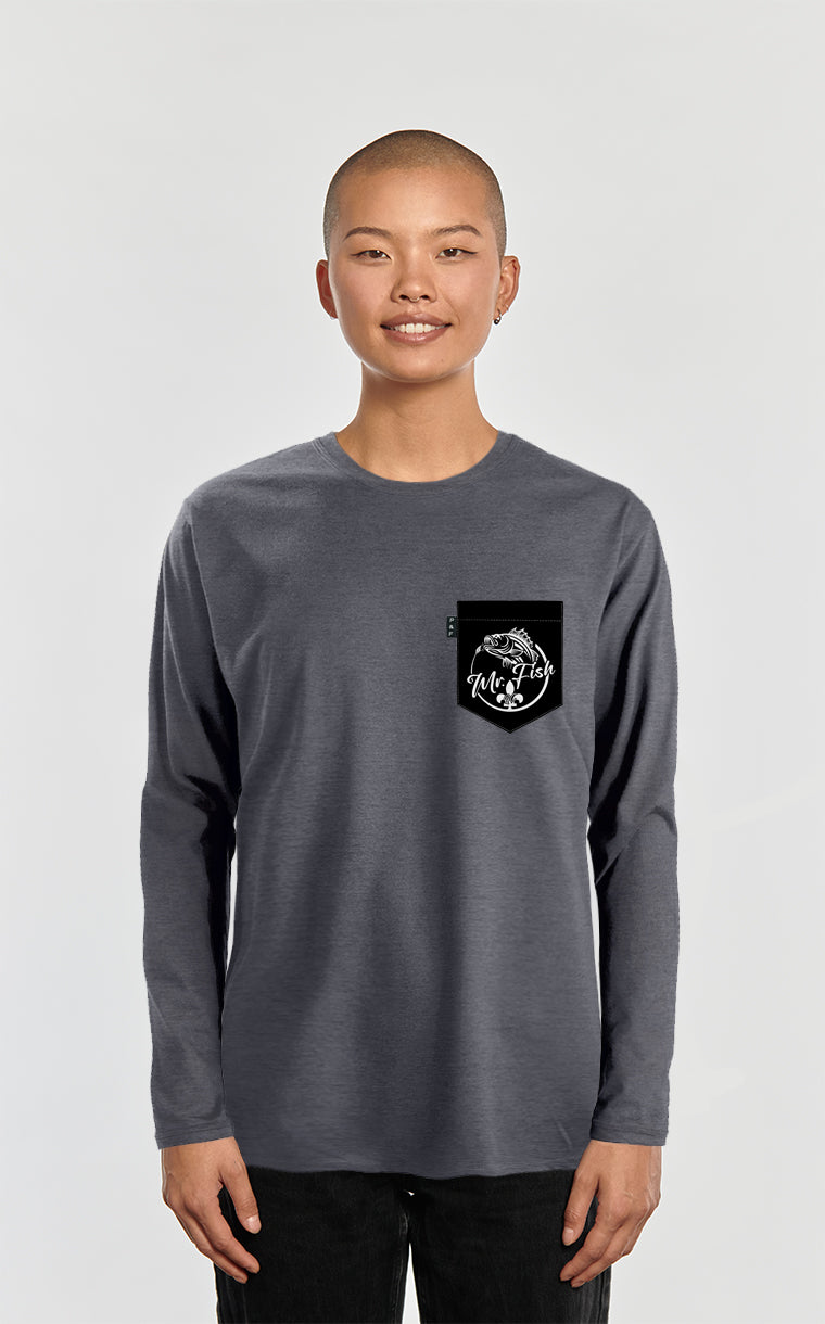 Mr Fish Black Long Sleeve Pocket Sweater