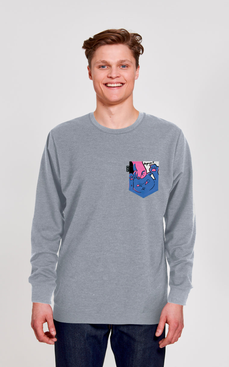 Crewneck Qc à poche Chat-astrophe
