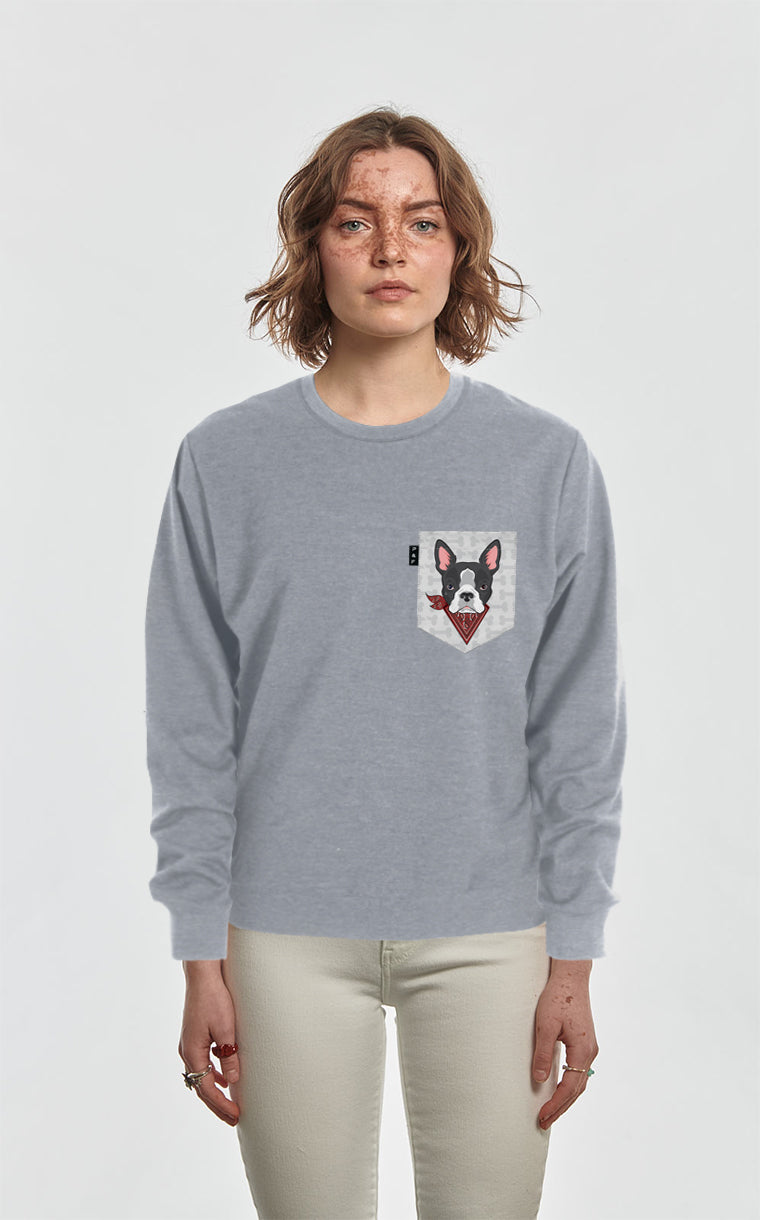 Crewneck Qc à poche Chienne à Jacques