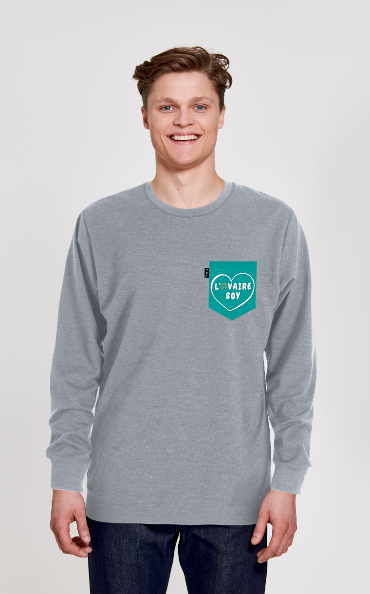 Crewneck Qc à poche L'ovaire boy turquoise