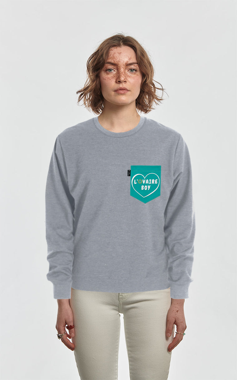 Crewneck Qc à poche L'ovaire boy turquoise