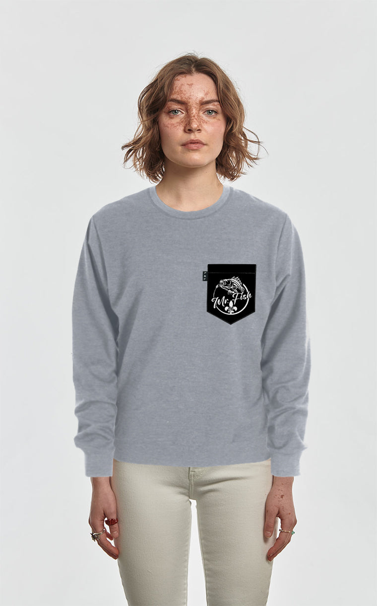 Crewneck Qc à poche Mr Fish Noir