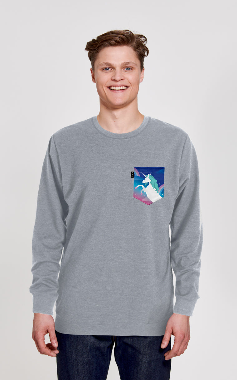 Crewneck Qc à poche Paul-Arcand Ciel