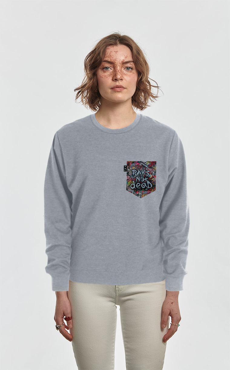 Crewneck Qc à poche Punk is not dead