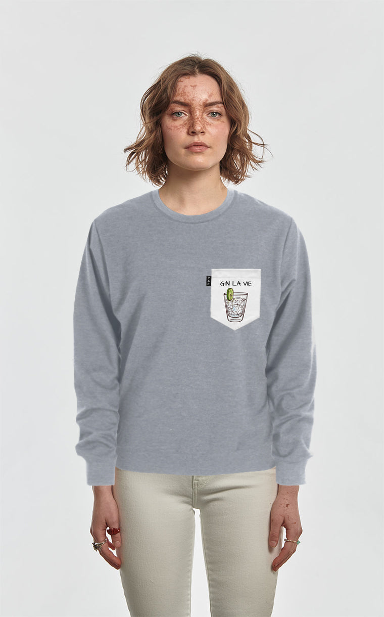 Crewneck Qc with pocket Yvon makes me thirsty