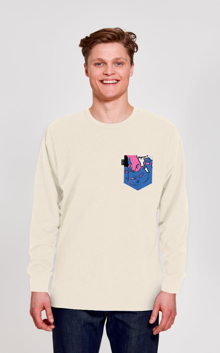 Crewneck Qc à poche Chat-astrophe