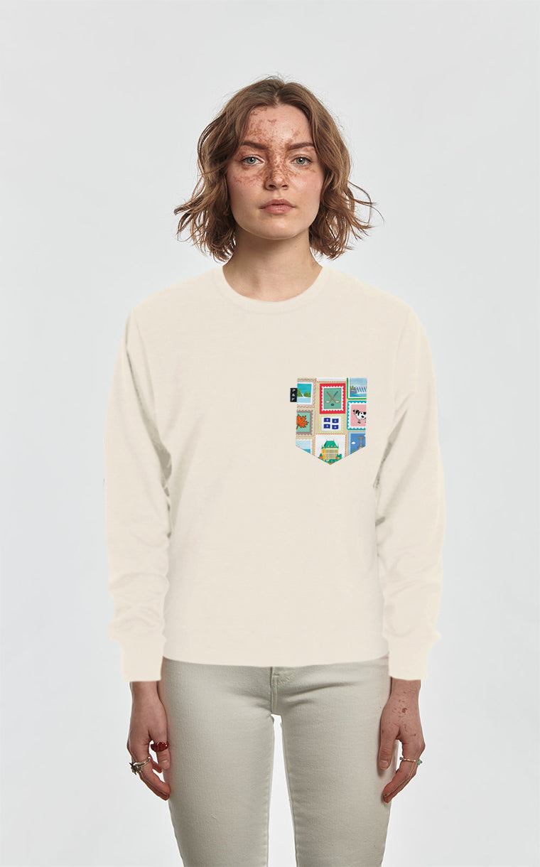 Crewneck Qc à poche Timbres