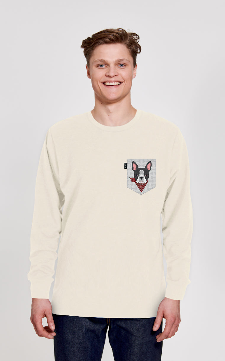 Crewneck Qc à poche Chienne à Jacques