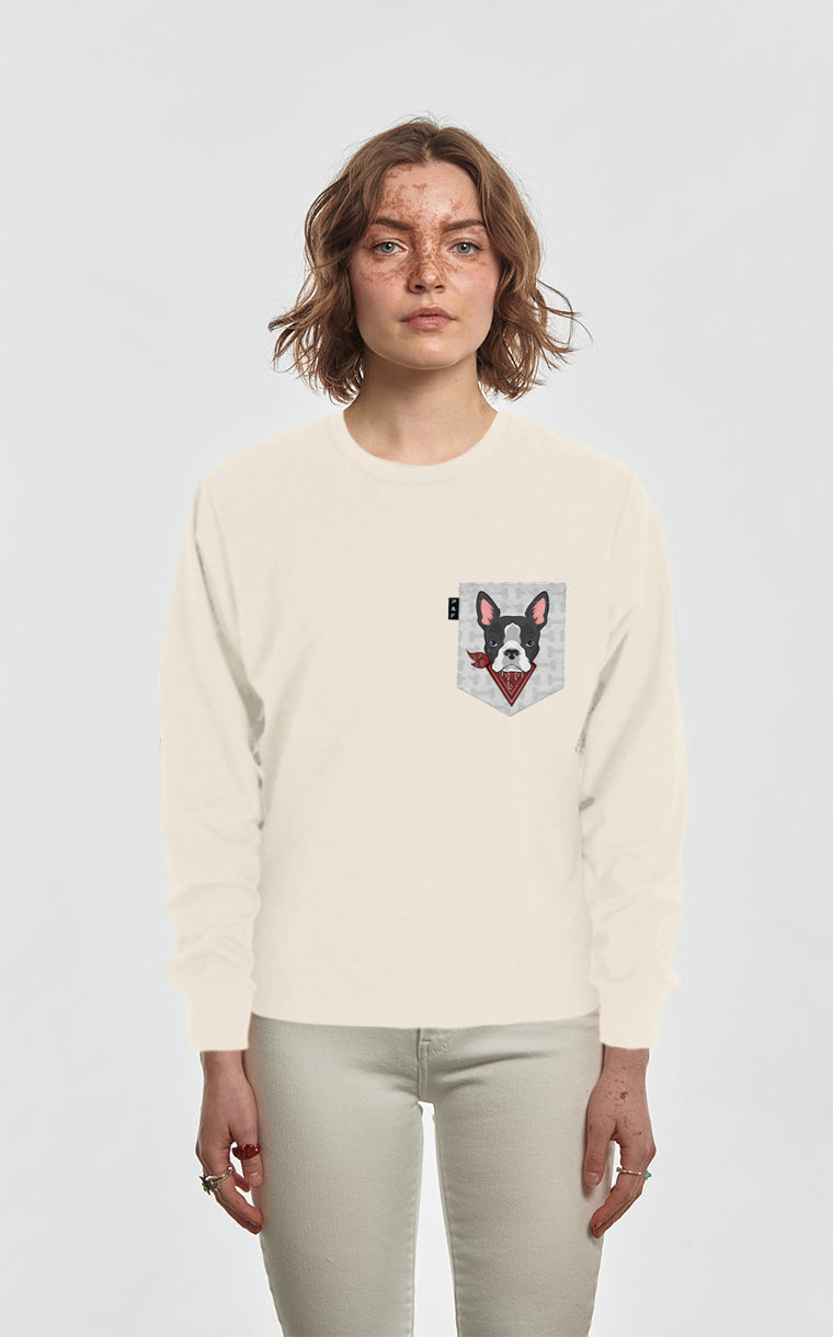 Crewneck Qc à poche Chienne à Jacques