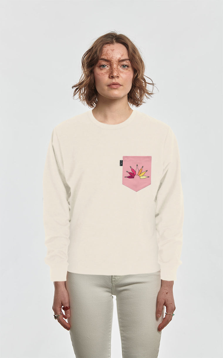 Crewneck Qc with pocket The rosé sprinkler