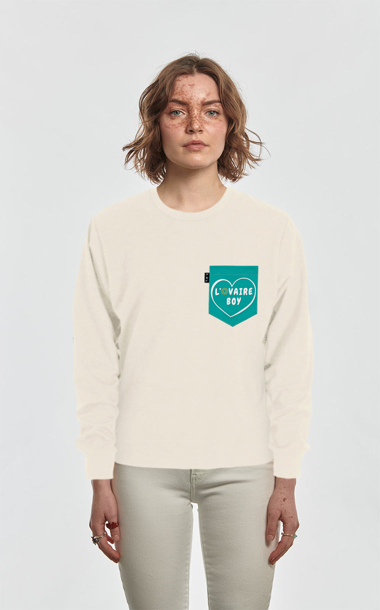 Crewneck Qc à poche L'ovaire boy turquoise