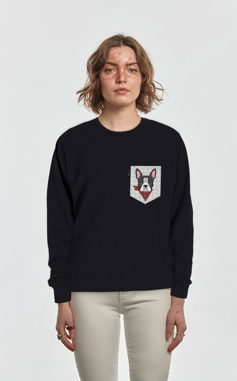 Crewneck Qc à poche Chienne à Jacques