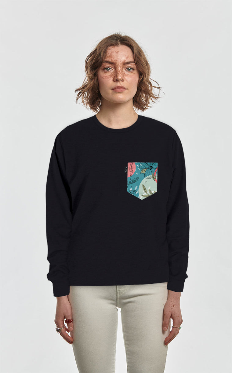 Crewneck Qc with pocket Daffodils and bowling