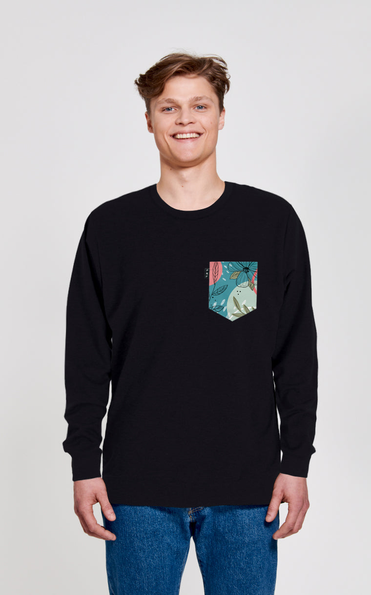 Crewneck Qc with pocket Daffodils and bowling