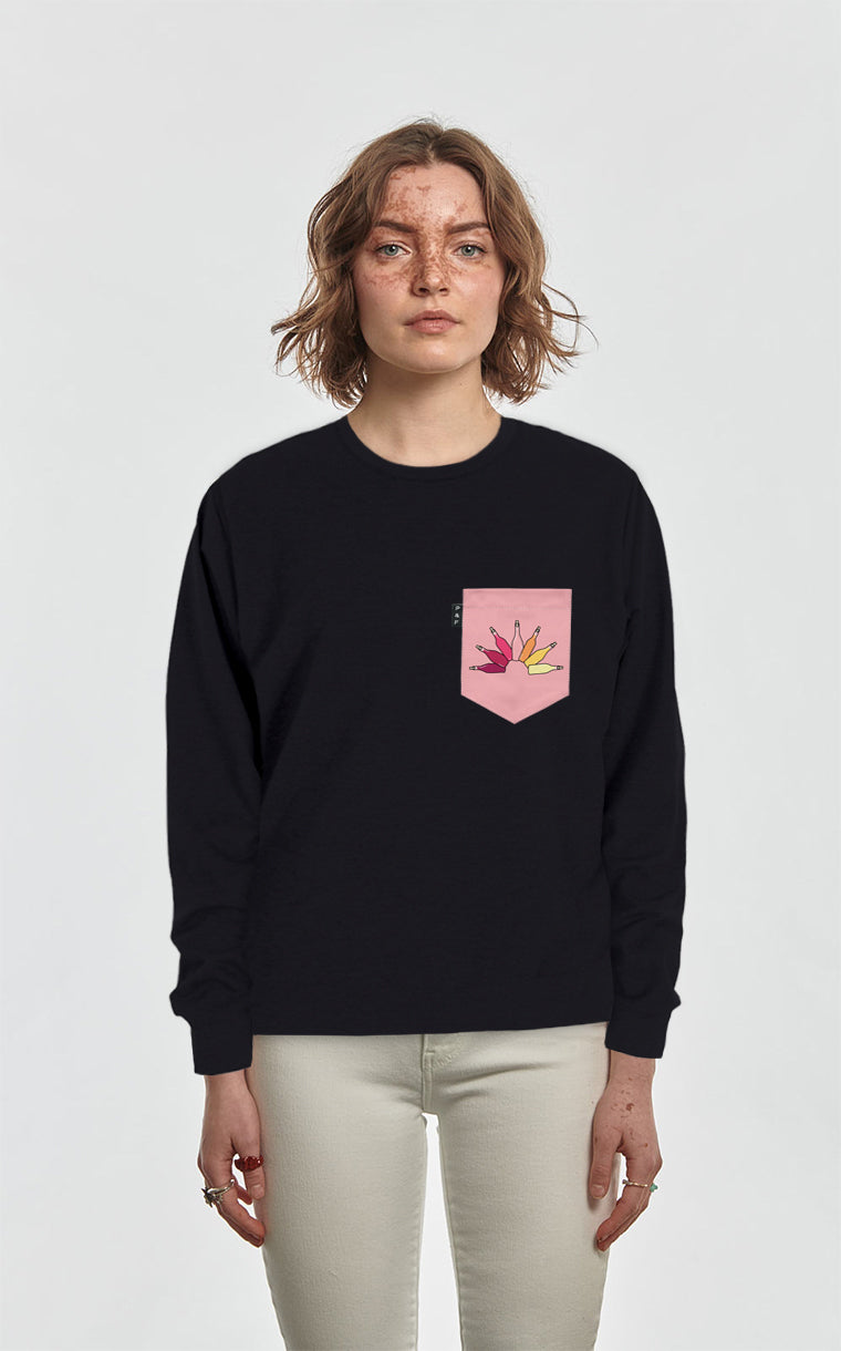 Crewneck Qc with pocket The rosé sprinkler