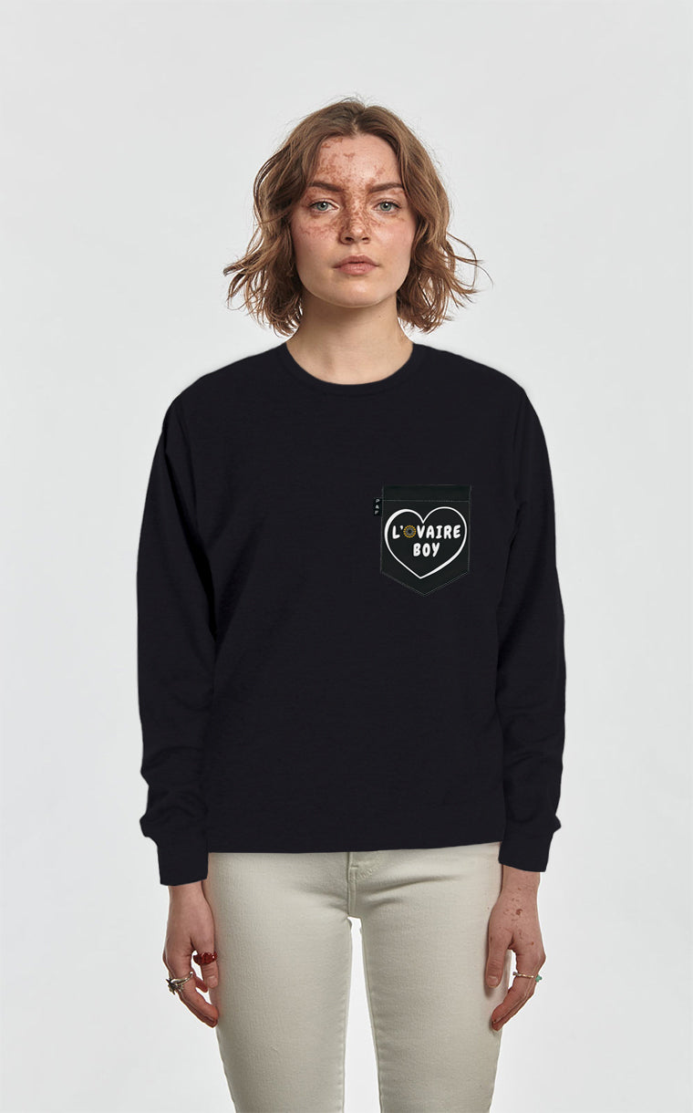 Crewneck Qc with pocket L'ovaire boy black