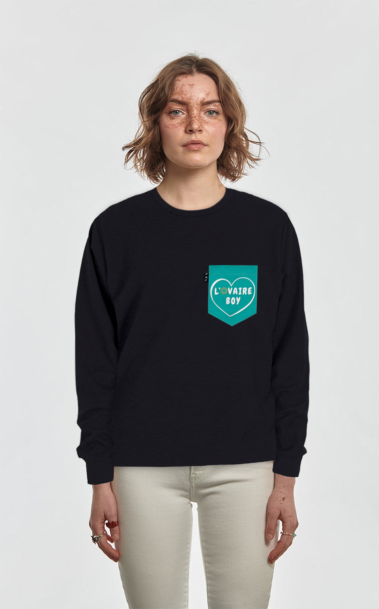 Crewneck Qc à poche L'ovaire boy turquoise