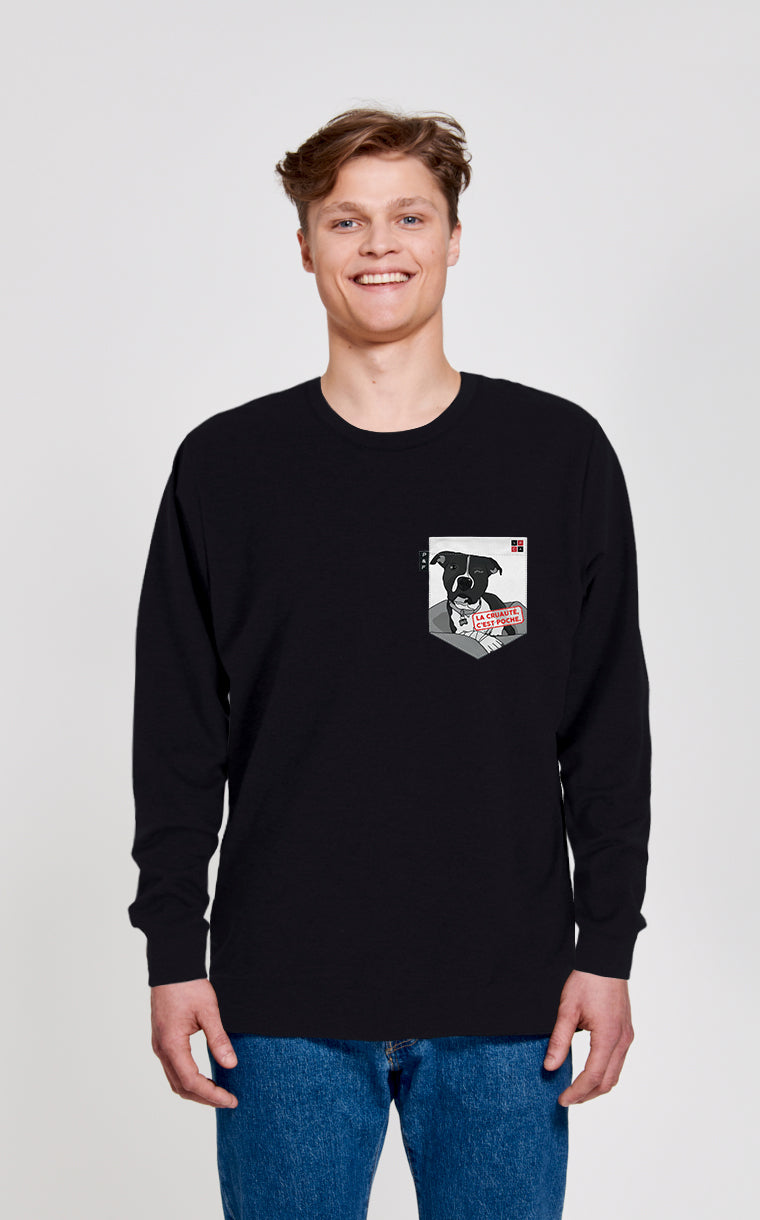 Crewneck Qc à poche La cruauté c'est poche