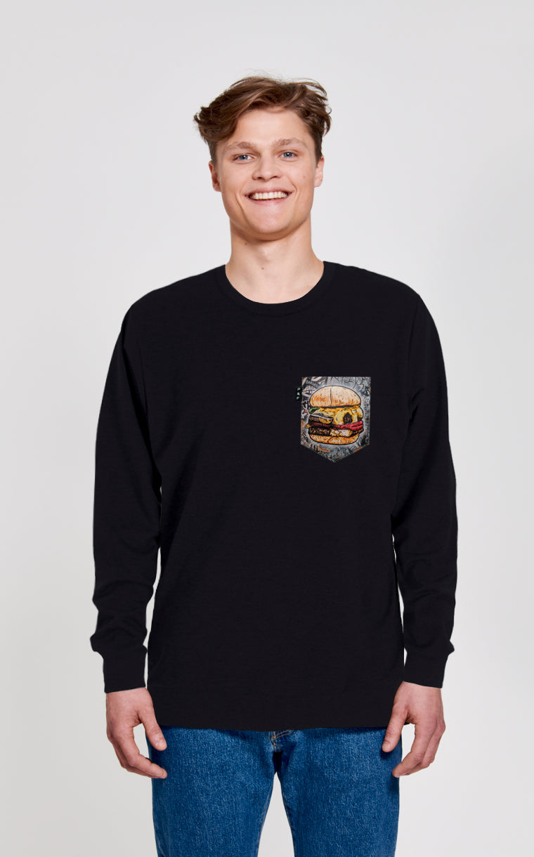 Crewneck Qc with pocket Where minced steak