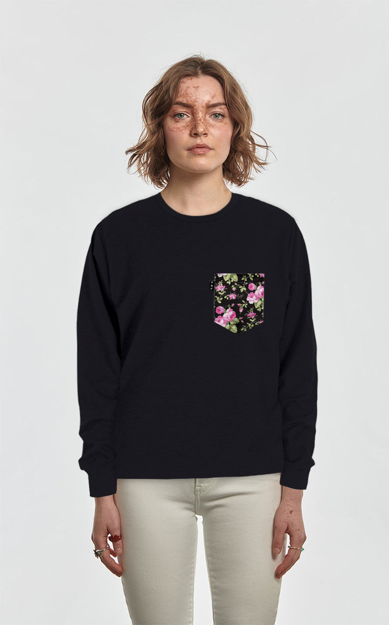 Crewneck Qc with Roses pocket