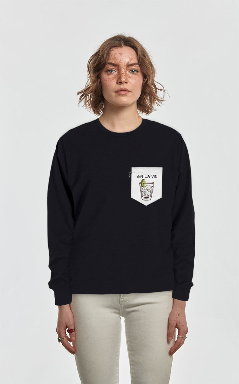 Crewneck Qc with pocket Yvon makes me thirsty