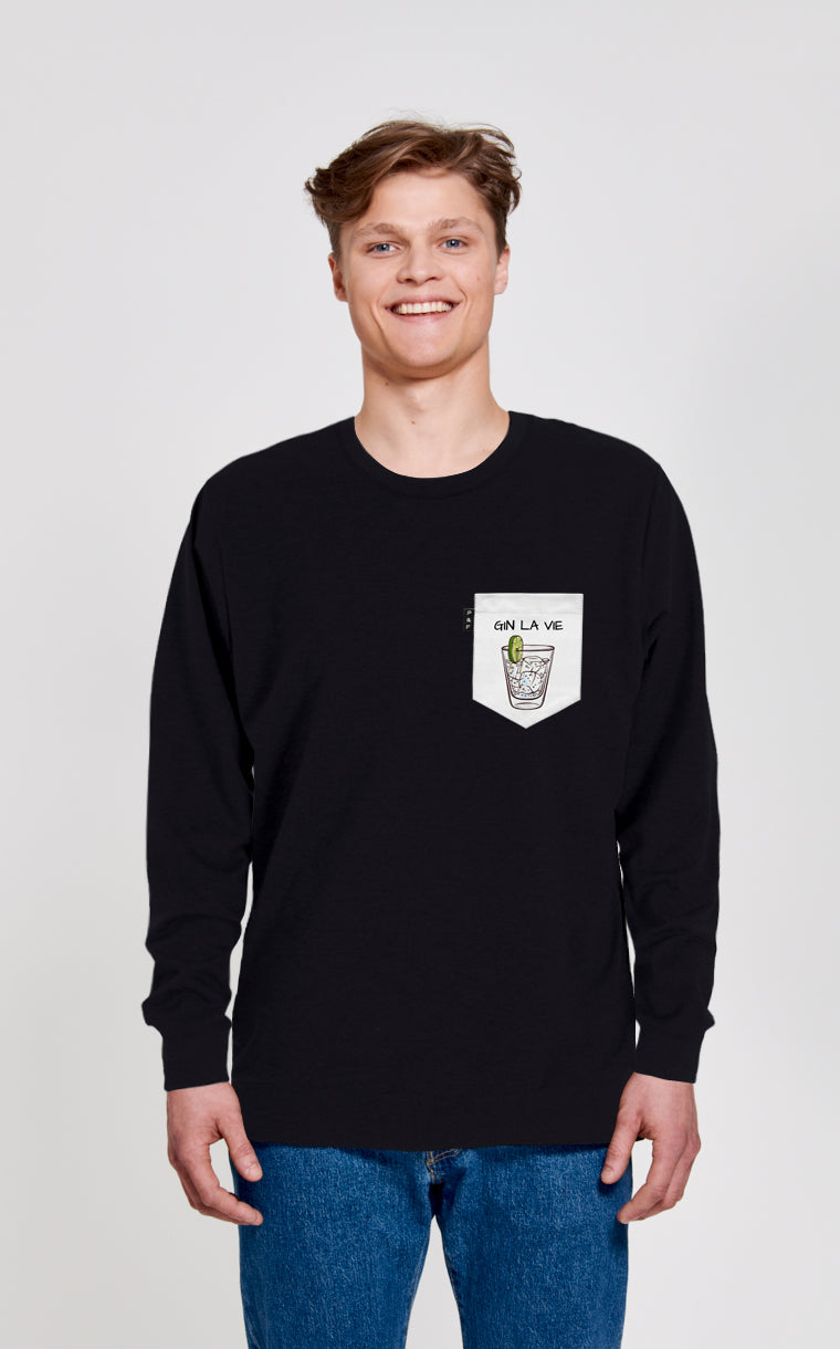 Crewneck Qc with pocket Yvon makes me thirsty