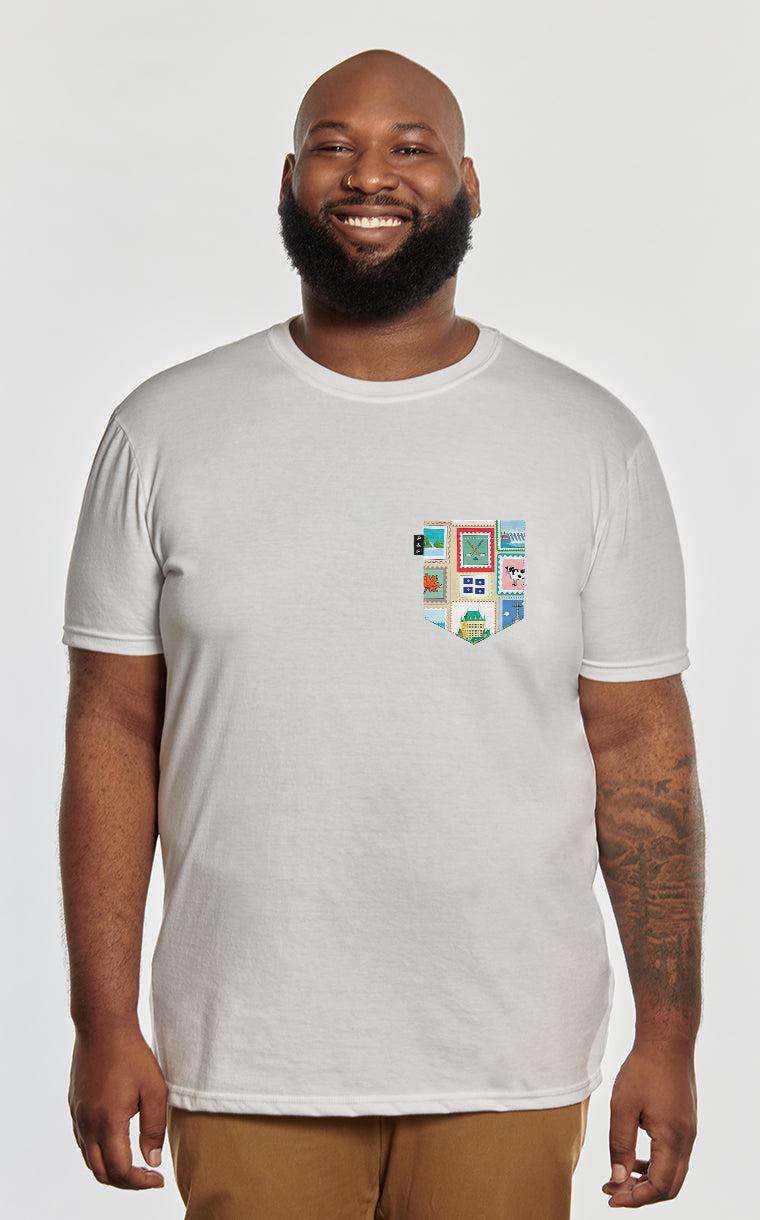 T-shirt à poche Timbres