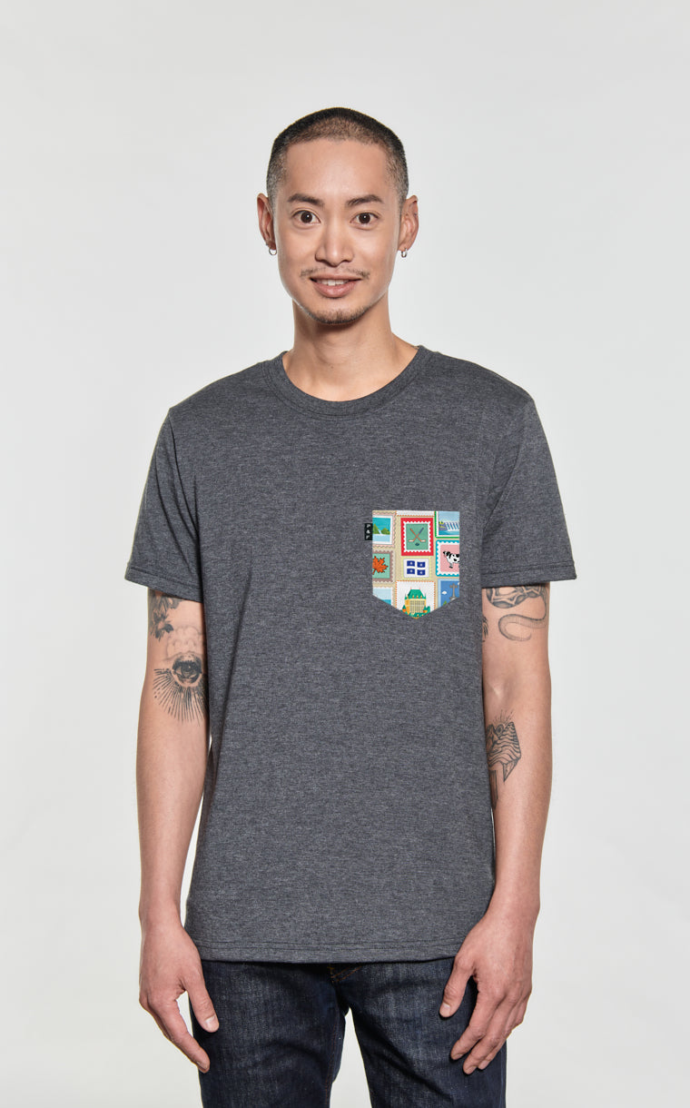 T-shirt à poche Timbres
