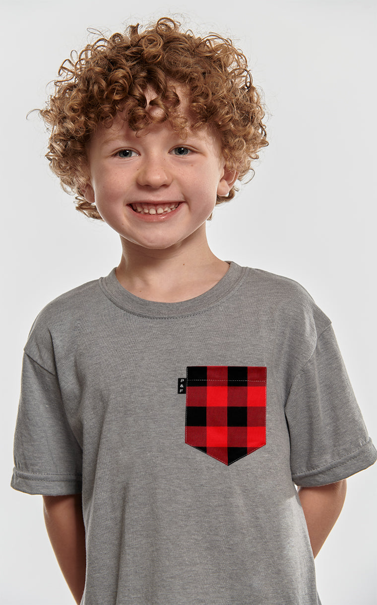 Kid's Plaid Pocket T-Shirt