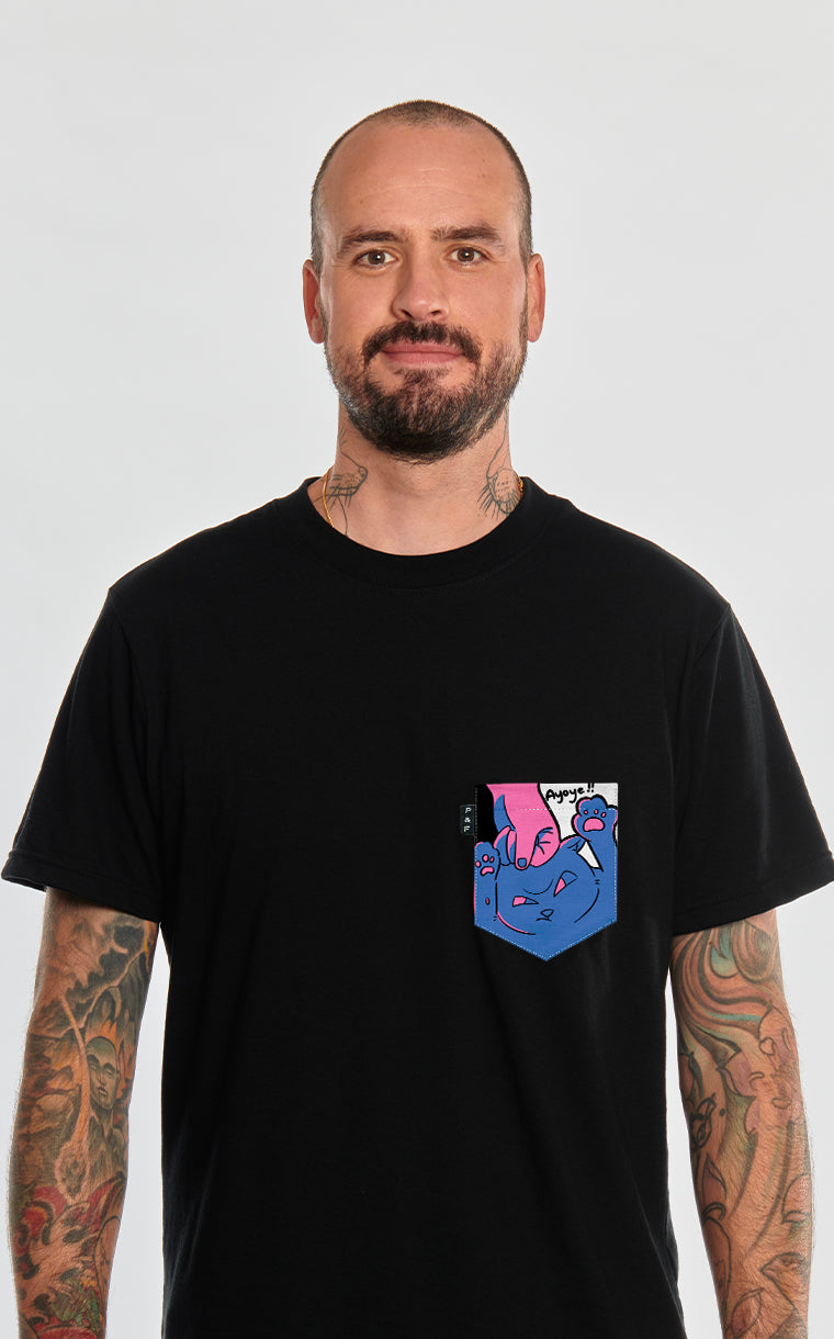 T-shirt à poche Chat-astrophe