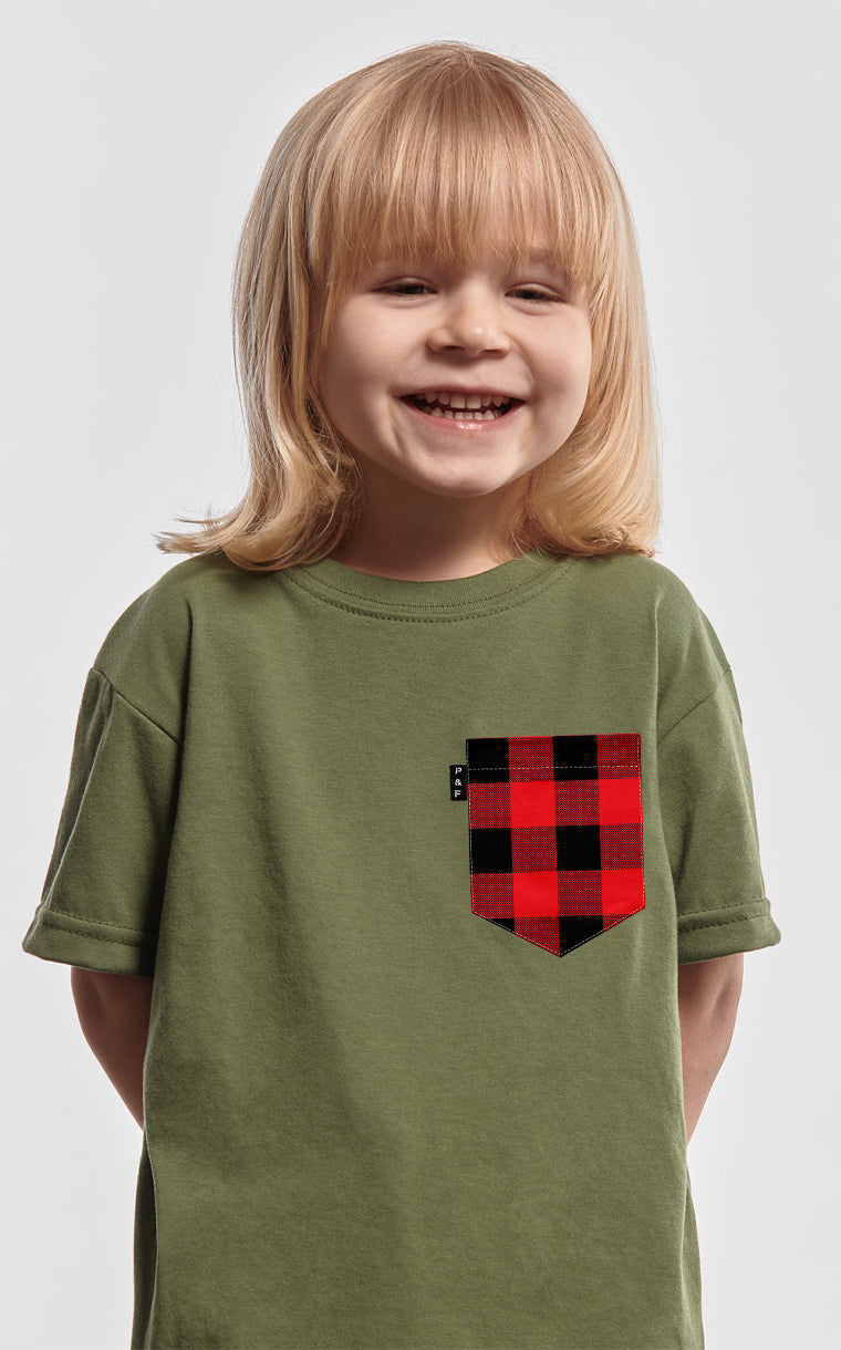 Kid's Plaid Pocket T-Shirt