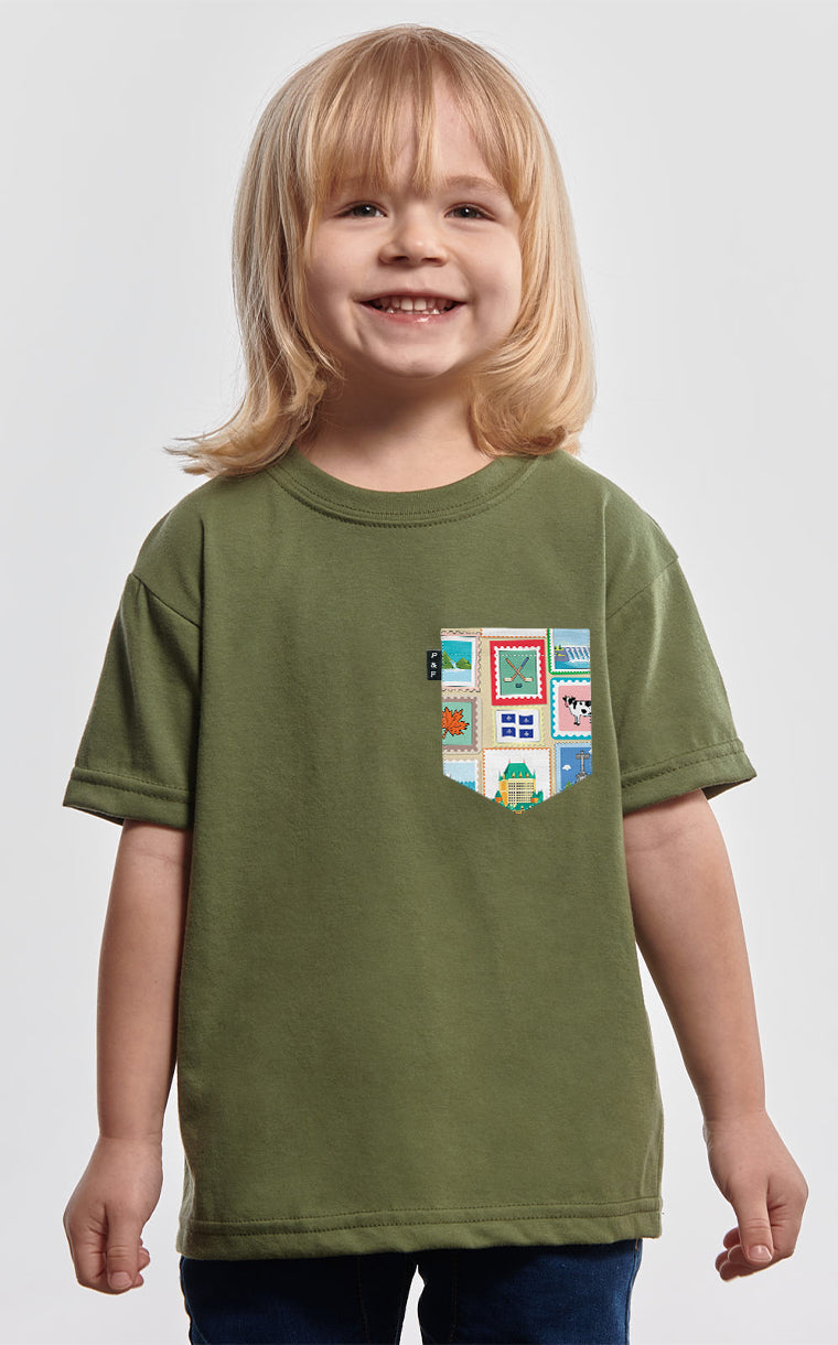 T-shirt à poche Timbres