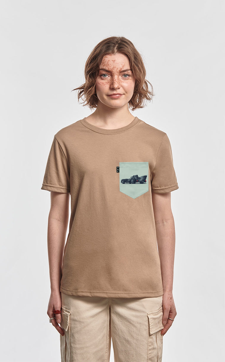 T-shirt coupe Boyfriend à poche Chauffe-souris