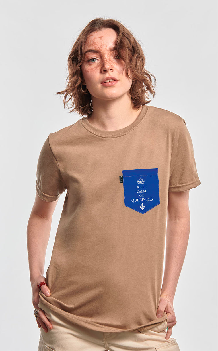 T-shirt coupe Boyfriend à poche Chu Québécois
