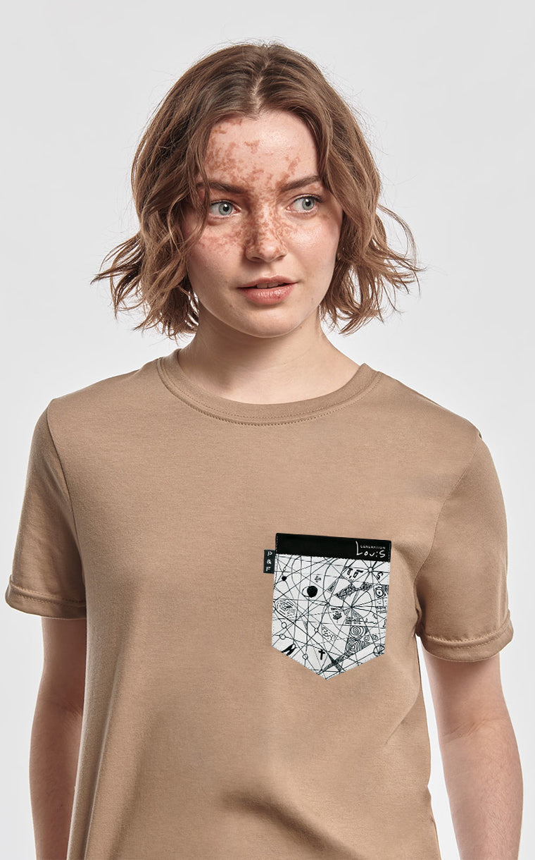 T-shirt coupe Boyfriend à poche Constellation