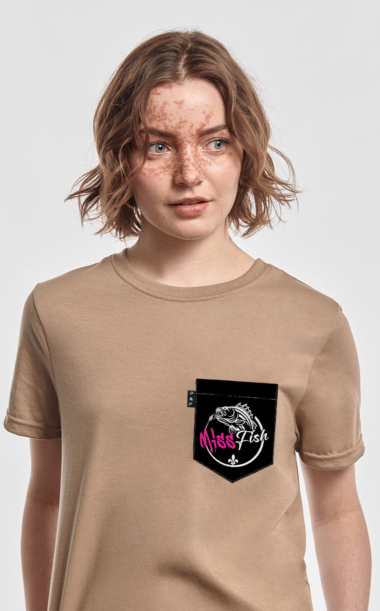 T-shirt coupe Boyfriend à poche Miss Fish