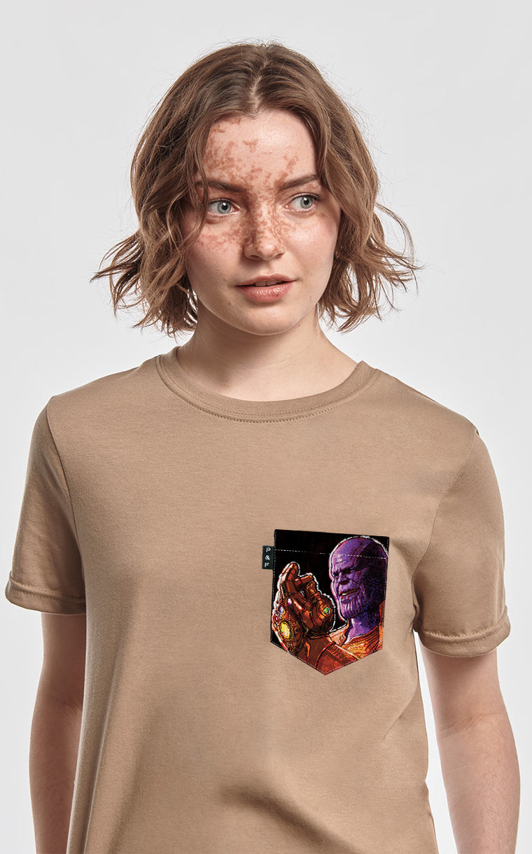 Boyfriend Fit T-Shirt with Pocket You're Thanos